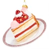 Szklana Bombka na choinkę - Tort na talerzu 12,5 cm