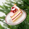 Szklana Bombka na choinkę - Tort na talerzu 12,5 cm