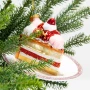 Szklana Bombka na choinkę - Tort na talerzu 12,5 cm