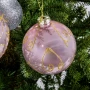 Szklane Bombki na choinkę 8 cm - Różowe 12 szt.