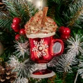 Szklane ozdoby choinkowe - Czekolada w kubku 13 cm