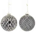 Szklane bombki choinkowe - czarno-złote kpl. 2 szt. 10 cm