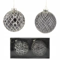 Szklane bombki choinkowe - czarno-złote kpl. 2 szt. 10 cm
