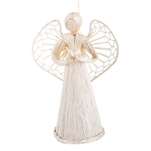 Anioł z włókna Abaca 15 cm -  Zawieszka choinkowa 