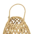 Naturalny pleciony lampion z szklanym wkładem - 27x35 cm
