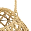 Naturalny pleciony lampion z szklanym wkładem - 27x35 cm