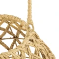 Naturalny pleciony lampion z szklanym wkładem - 27x35 cm