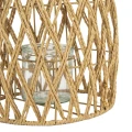 Naturalny pleciony lampion z szklanym wkładem - 27x35 cm