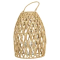 Naturalny pleciony lampion z szklanym wkładem - 27x35 cm