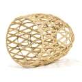 Naturalny pleciony lampion z szklanym wkładem - 27x35 cm