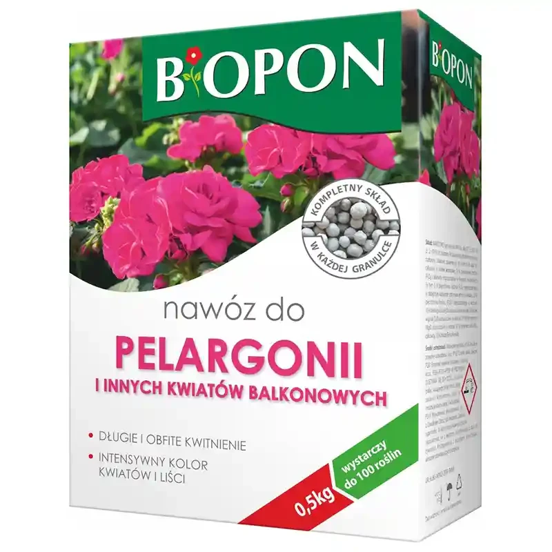Nawóz do pelargonii i innych kwiatów balkonowych 0,5kg