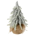 Mała ośnieżona sztuczna choinka w jucie 20 cm