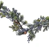 Girlanda świąteczna prószona z borówkami 180 cm