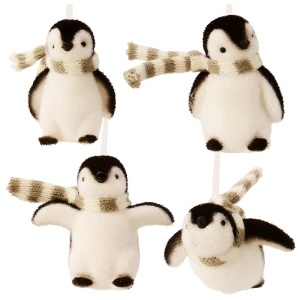 Zawieszka Choinkowa Pingwin z szalikiem Kpl. 4 szt.