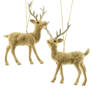Zestaw Zawieszka Choinkowa Złoty Renifer kpl. 2 szt.