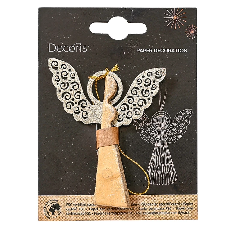 Dekoracyjny papierowy Aniołek z magnetycznym zamknięciem 8 cm
