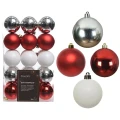 Bombki choinkowe plastikowe kpl. 30 szt. 6 cm W5