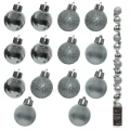 Srebrne bombki plastikowe - 14 szt. 3 cm fot.15