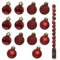 Czerwone bombki plastikowe - 14 szt. 3 cm fot.14