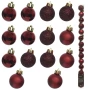Bordowe bombki plastikowe - 14 szt. 3 cm fot.13