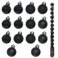 Czarne bombki plastikowe - 14 szt. 3 cm fot.4