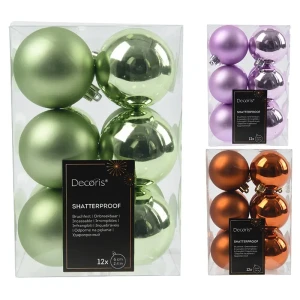 Plastikowe bombki choinkowe  - 6 cm 12 szt.