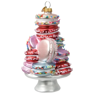 Szklana Zawieszka Choinkowa - Wieża z makaroników 13,5 cm