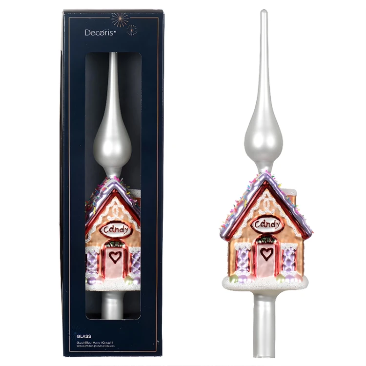 Szklany Szpic Choinkowy - Domek z piernika fot.4