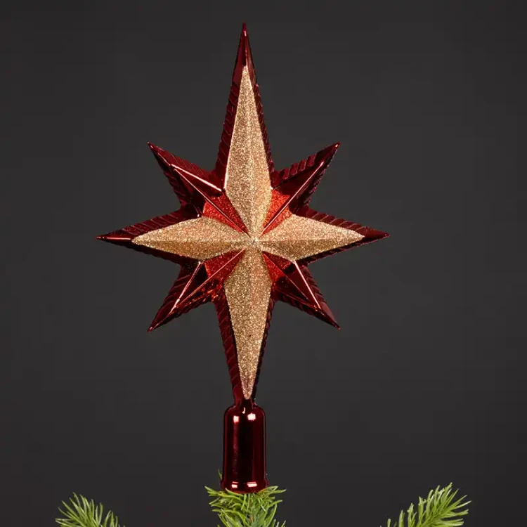 Szpic na choinkę - Brokatowa Gwiazda 25,5 cm fot.7