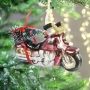 Szklana Zawieszka Choinkowa - Motocykl z choinką 12 cm