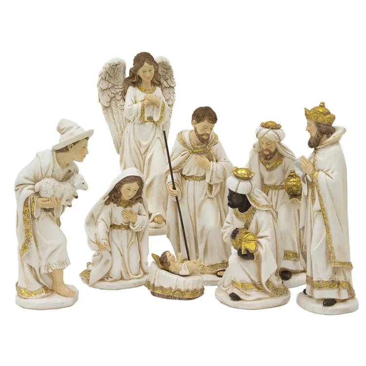Szopka Bożonarodzeniowa z tworzywa - 8 figur 27,5 cm