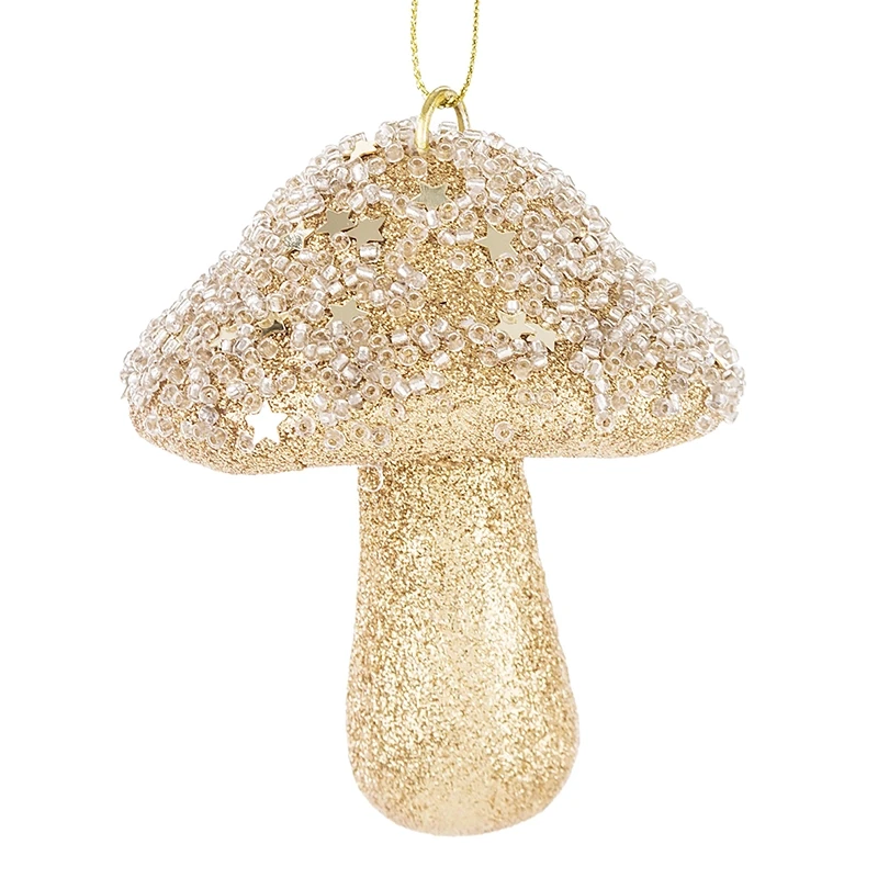 Zawieszka Choinkowa Złoty Grzybek 9 cm