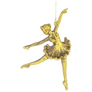 Złota Baletnica - Złota zawieszka choinkowa 15 cm