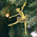 Złota Baletnica - Złota zawieszka choinkowa 15 cm