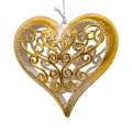 Złote serce - Zawieszka choinkowa 10 cm