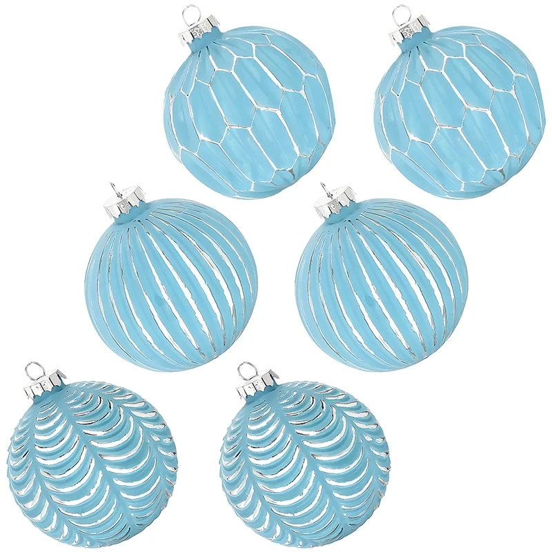 Zestaw Szklanych Bombek Choinkowych 6 szt. MIX 8 cm