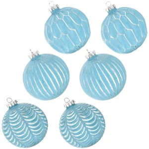 Zestaw Szklanych Bombek Choinkowych 6 szt. MIX 8 cm