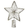 Złota metalowa gwiazda choinkowa 12 DIOD LED 20x25x6 cm
