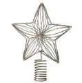 Złota metalowa gwiazda choinkowa 12 DIOD LED 20x25x6 cm