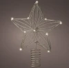 Złota metalowa gwiazda choinkowa 12 DIOD LED 20x25x6 cm