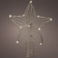 Złota metalowa gwiazda choinkowa 12 DIOD LED 20x25x6 cm