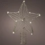 Złota metalowa gwiazda choinkowa 12 DIOD LED 20x25x6 cm