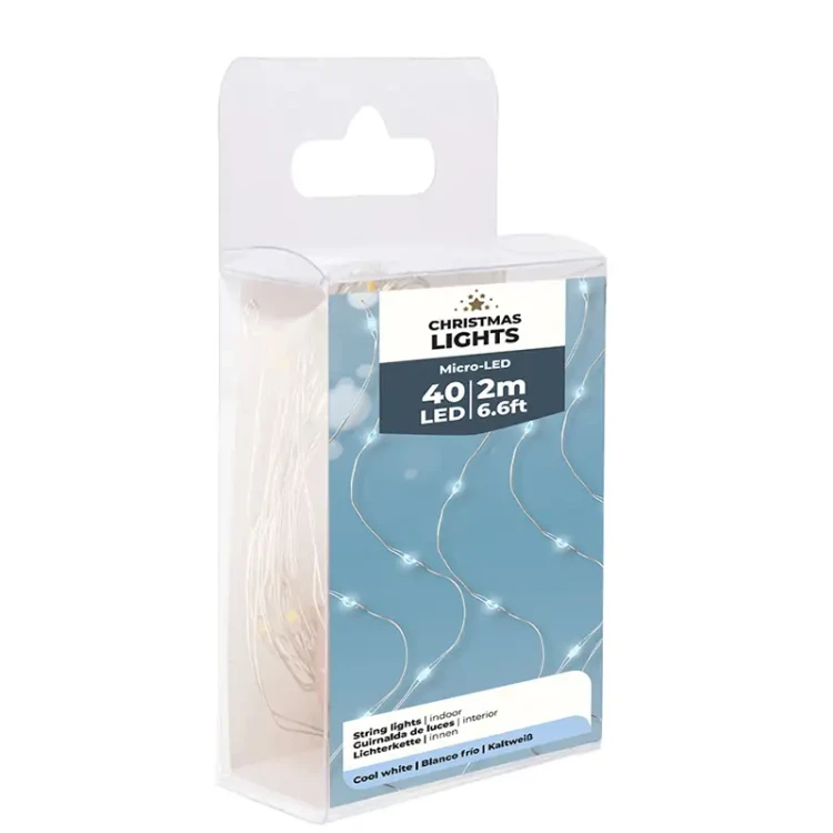 Lampki na druciku 40LED - 2M - Zimny biały fot.4