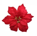 Czerwona poinsettia na metalowym klipsie 16 cm