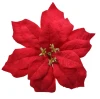 Czerwona poinsettia na metalowym klipsie 26 cm