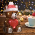 Świąteczna figurka dekoracyjna - Miś - 24 LED 23,2 cm