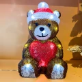 Świąteczna figurka dekoracyjna - Miś - 24 LED 23,2 cm
