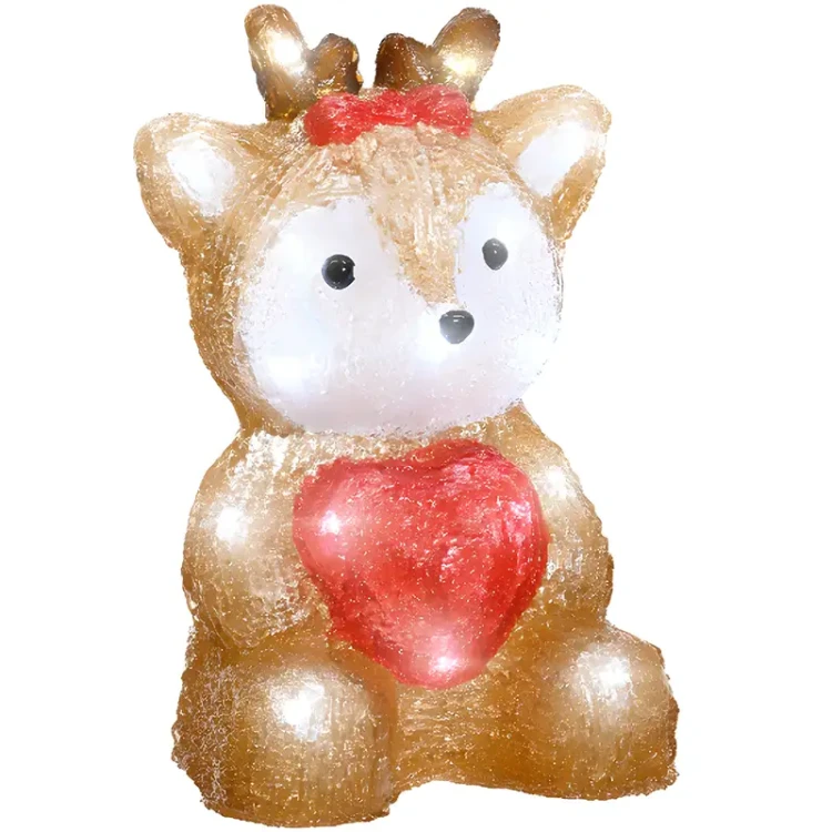 Świąteczna figurka dekoracyjna - Renifer - 24 LED 23,5 cm