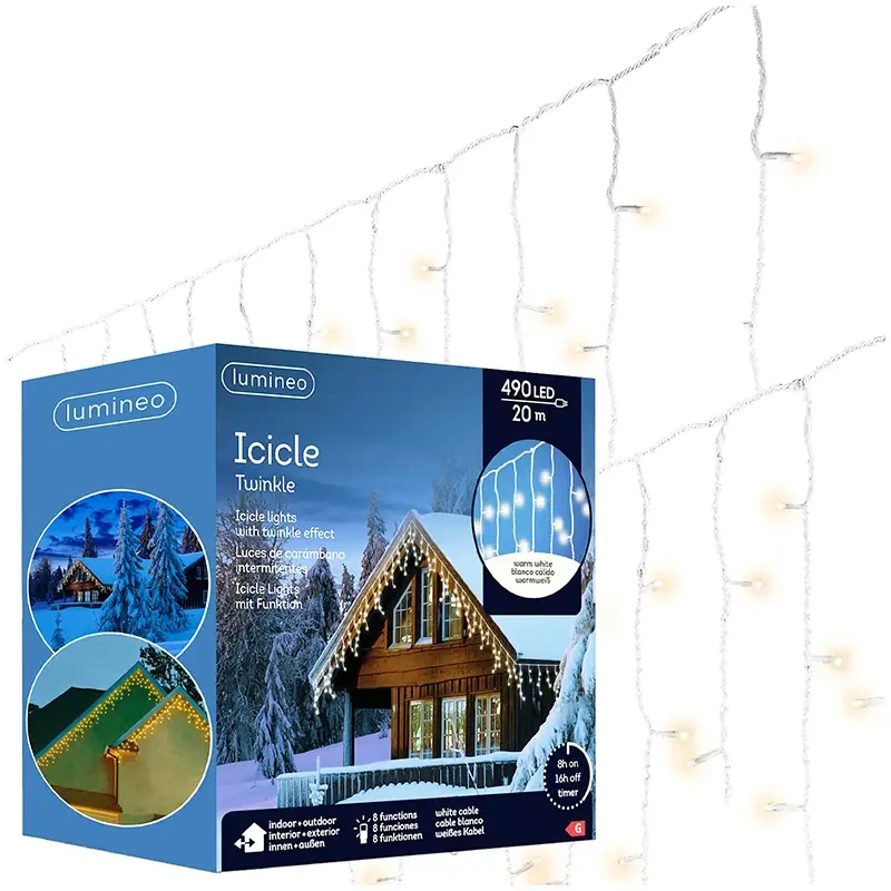 Kurtyna świetlna - 490 LED - Ciepły biały fot.6