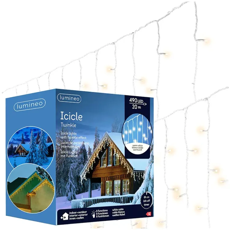 Kurtyna świetlna - 490 LED - Ciepły biały fot.6